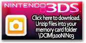 Click this button to download a free sampler ZIP containing 3D .MPO photos and .AVI videos for the Nintendo 3DS. Simply unzip the contents of the ZIP into your 3DS SD card here: \DCIM\100NIN03\